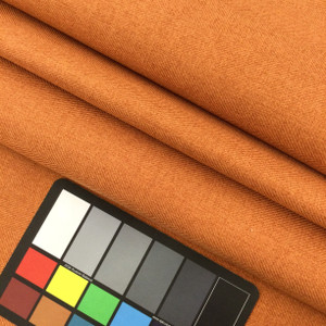 Herringbone Fabric in Spice Orange | Upholstery / Slipcovers | Medium Weight | 54" Wide | By the Yard | "Belem" Curry