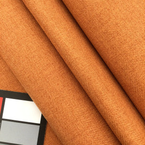 Herringbone Fabric in Spice Orange | Upholstery / Slipcovers | Medium Weight | 54" Wide | By the Yard | "Belem" Curry