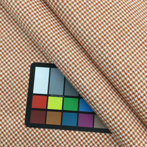 Orange and White Houndstooth Fabric | Upholstery |  Heavy Weight | 54" Wide | By the Yard | "Finley" Koi