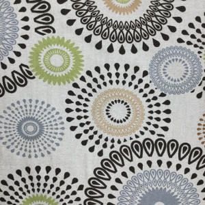 Decorative Circles Fabric | Beige / Brown / Green / Grey | Home Decor / Drapery | 54" Wide | By the Yard | Missoni in Spa