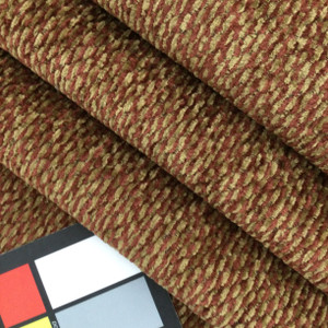 Brown and Burgundy Chenille Fabric | Heavyweight Upholstery | 54" Wide | By the Yard | Jessie in Cinnamon