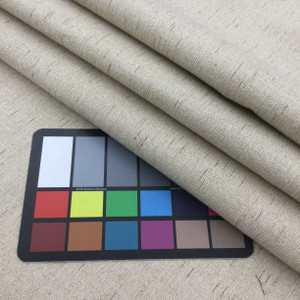 Flecked Linen Brown Felt-Backed Fabric | Heavyweight Upholstery | 54" Wide | By the Yard | Catalina in Ecru