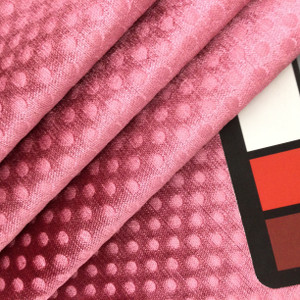 Pink Dots Embossed Velvet Fabric | Upholstery | Heavy Weight | 54" Wide | By the Yard | Imprint in Fushsia