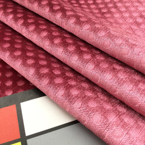 Pink Dots Embossed Velvet Fabric | Upholstery | Heavy Weight | 54" Wide | By the Yard | Imprint in Fushsia