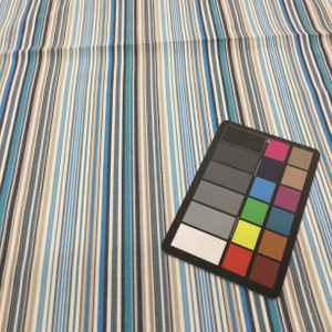 Striped Canvas Fabric in Shades of Blue / White / Grey  | Slipcovers / Upholstery | 100 % Cotton | 54" Wide | By the Yard | Sierra in Niagra