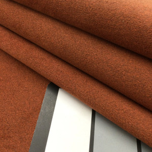 Paprika Orange Two Toned Velvet Fabric | Heavy Upholstery | 54" Wide | By the Yard | Astronomy in Paprika