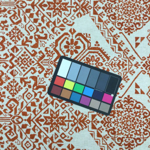 Aztec Design Home Decor Fabric |  Burnt Orange / Linen | Upholstery / Drapery | 54" Wide | By the Yard | Kaufmann "Andra" Sandalwood