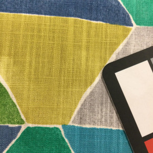 Geometric Colorblocked Fabric | Blue / Green / Grey | Home Decor / Drapery | 54" Wide | By the Yard | A New Angle in Spring