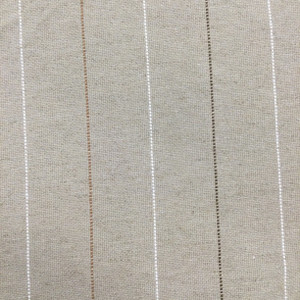 Rustic Basket Weave Fabric | Beige with Stripes in Brown, Tan, and White | Heavyweight Upholsery | 54" Wide | By the Yard