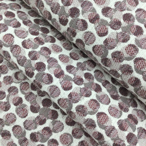 Dappled Dots Jacquard Fabric | Plum Purple / Taupe / Off White | Heavyweight Upholstery | 54" Wide | By the Yard | Gerber in Plum