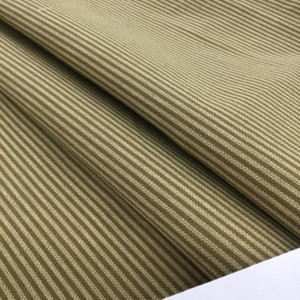 Vertical Striped Fabric in Tan and Brown | Upholstery / Slipcover | Medium Weight | 54" Wide | By the Yard