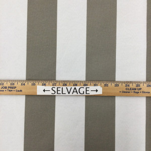 Grey and White Stripes | OUTDOOR Home Decor Fabric | Upholstery / Cushions | Waterproof | 54" Wide | By the Yard