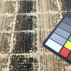 Distressed Chenille Squares Fabric in Tan / Brown / Black | Upholstery | Heavyweight | 54" Wide | By the Yard