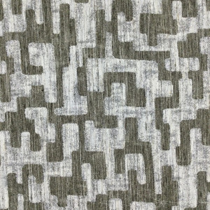 Jaquard Maze Fabric in Taupe and Off White | Upholstery | Heavyweight | 54" Wide | By the Yard