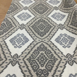 4.5 Yard Piece of Aztec Design Jacquard Fabric | Beige / Grey / Taupe | Heavyweight Upholstery | 54" Wide | By the Yard