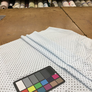 Light Baby Blue With Chocolate Brown Dots Flannel Fabric | Juvenile Nursey | 100 % Cotton | Sold by the yard