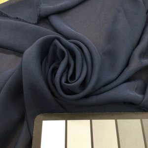 Solid Navy Blue Sheer Chiffon  Fabric | 100% Polyester | Special Occasion | Clothing and Apparel | 60 Inch Wide | By The Yard