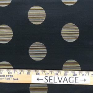 Polk Dot Fabric in Black / Brown / Grey | Upholstery / Slipcovers | 54" Wide | By the Yard
