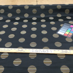 Polk Dot Fabric in Black / Brown / Grey | Upholstery / Slipcovers | 54" Wide | By the Yard