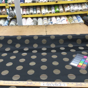Polk Dot Fabric in Black / Brown / Grey | Upholstery / Slipcovers | 54" Wide | By the Yard