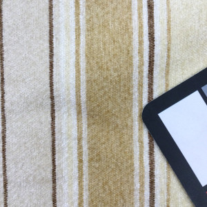 Chenille Striped Fabric in Tan / Beige / Off White | Upholstery | 54" Wide | By the Yard