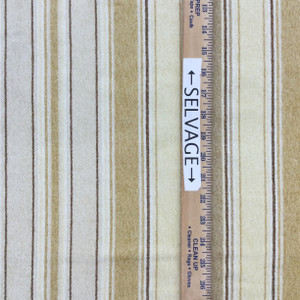 Chenille Striped Fabric in Tan / Beige / Off White | Upholstery | 54" Wide | By the Yard