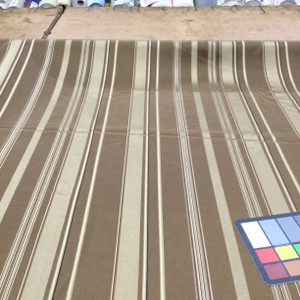7.875 Yard Piece of Vertical Striped Fabric in Shades of Brown | Upholstery / Drapery | 54" Wide | By the Yard
