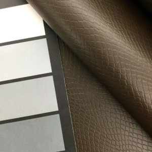 Dark Brown Reptile Vinyl Fabric | Marine, Boat, & Auto | UV + Salt Water Proof | 54" Wide | By the Yard