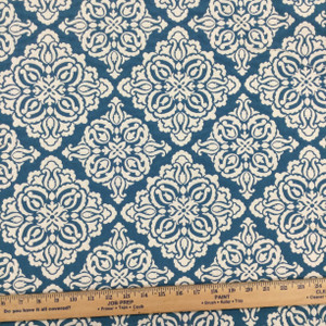 Diamond Damask in Teal and Off White | Home Decor / Upholstery | 54% Cotton / 46% Polyester | 54" W | By the Yard | Regal Fabrics "Creed in Teal"
