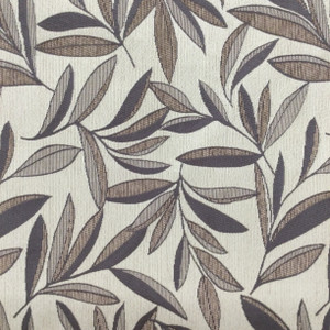 Leaf Sprigs Fabric in Beige / Brown / Grey | Home Decor / Upholstery | 100% Polyester | 54" W | By the Yard | Regal Fabrics "Weyland in Sandstone"