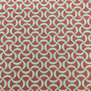 Geometric Fabric in Coral and Off White | Home Decor / Upholstery | 73% Rayon / 27% Polyester | 54" W | By the Yard | Regal Fabrics "Squiggle in Coral"