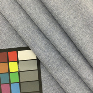 Linen Fabric Slub Weave in Denim Blue | Upholstery / Slipcovers / Curtains | Poly / Cotton / Linen Blend | 55" Wide | By the Yard | Leslie Jee Textiles "Affection" in Stonewashed