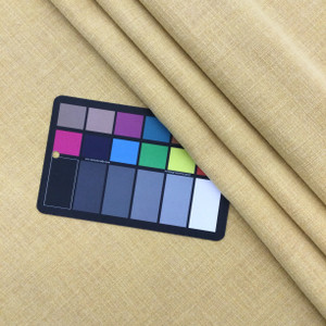 Linen Fabric Slub Weave in Mustard Yellow  | Upholstery / Slipcovers / Curtains | Poly / Cotton / Linen Blend | 55" Wide | By the Yard | Leslie Jee Textiles "Affection" in Honeycomb