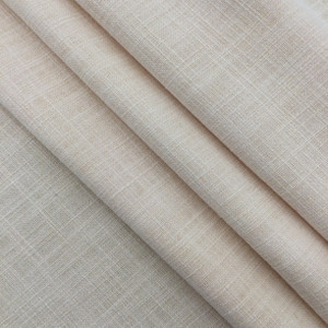 Linen Fabric Slub Weave in Buttermilk Off-White | Upholstery / Slipcovers / Curtains | Poly / Cotton / Linen Blend | 55" Wide | By the Yard | Leslie Jee Textiles "Affection" in Sugar Dust