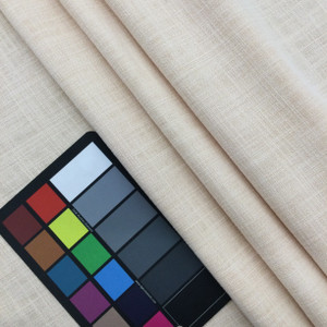 Linen Fabric Slub Weave in Buttermilk Off-White | Upholstery / Slipcovers / Curtains | Poly / Cotton / Linen Blend | 55" Wide | By the Yard | Leslie Jee Textiles "Affection" in Sugar Dust