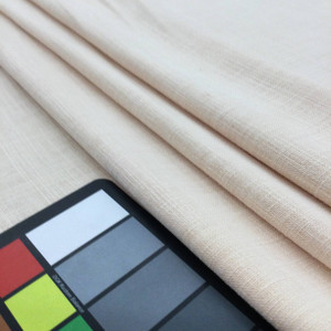 Linen Fabric Slub Weave in Buttermilk Off-White | Upholstery / Slipcovers / Curtains | Poly / Cotton / Linen Blend | 55" Wide | By the Yard | Leslie Jee Textiles "Affection" in Sugar Dust