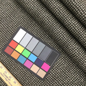 Dappled Check Jaquard Fabric in Black and Grey | Medium to Heavy Upholstery | 54" Wide | By the Yard | Theory in Ace
