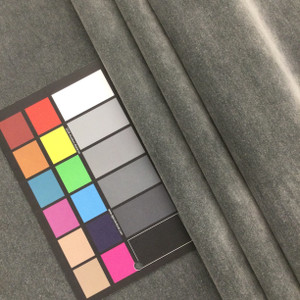 Velvet Fabric in Dark Grey | Upholstery / Pillows | 57" Wide | By the Yard | Leslie Jee Textiles "Ritz" in Nightfall
