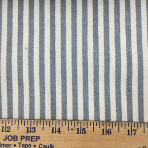 Striped Fabric in Blue-Grey and Off White | Upholstery / Slipcovers | 54" Wide | By the Yard | Longboard in Chambray