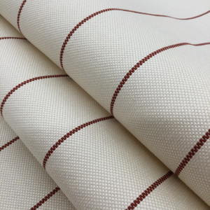 Thin Striped Fabric in Off-White and Red | Upholstery / Slipcovers / Drapery | 54" Wide | By the Yard | Capone in Red