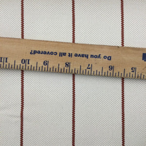 Thin Striped Fabric in Off-White and Red | Upholstery / Slipcovers / Drapery | 54" Wide | By the Yard | Capone in Red