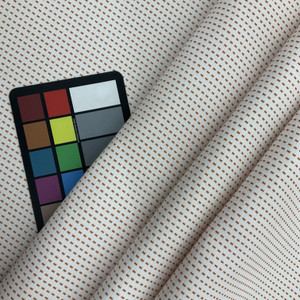 Dash Design Indoor / Outdoor Fabric | White and Orange | Water-friendly | Upholstery / Curtains | Sunbrella-Like | 54 Wide | By the Yard