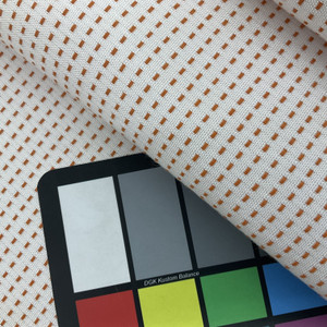 Dash Design Indoor / Outdoor Fabric | White and Orange | Water-friendly | Upholstery / Curtains | Sunbrella-Like | 54 Wide | By the Yard