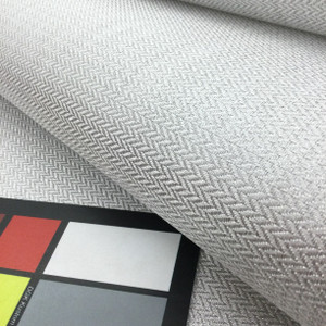 Herringbone Indoor / Outdoor Fabric | White / Silver | Water Friendly | Patio Upholstery / Sling Chairs | 60" Wide | By the Yard