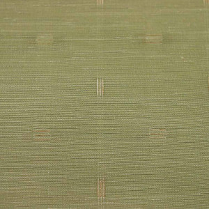 2.667 Yard Piece of Pear Green Gold Detail Sheer Drapery Fabric By The Yard 54"W Carole "Irony" Pear