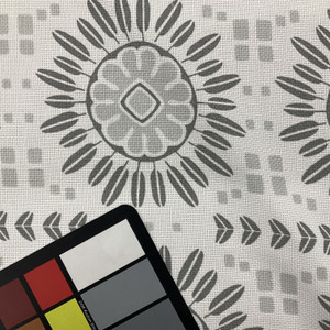 Modern Floral Home Decor Fabric | Grey and White | Curtains / Light Upholstery | Cotton / Rayon | 54" Wide | By the Yard