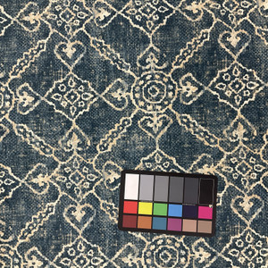 Bohemian Design Home Decor Fabric | Cobalt Blue / Off White | Curtains / Light Upholstery | 100% Cotton | 54" Wide | By the Yard