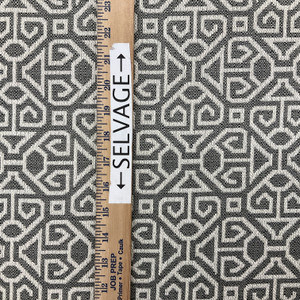 Tile Geometric Jacquard Fabric | Off White / Grey / Black | Upholstery | 54" Wide | By the Yard