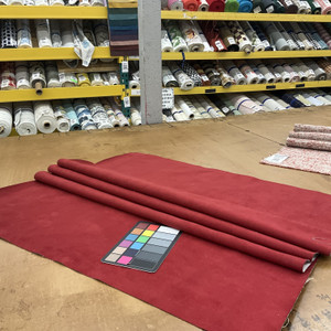 Dark Red Microsuede Fabric | Upholstery / Heavy Drapery | 54" Wide | By the Yard | Stain Resistant