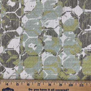 Abstract Jacquard Fabric | Green / Mint / Grey / White | Upholstery | 54" Wide | By the Yard